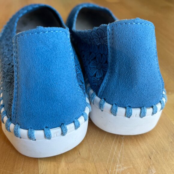 SIZE 6 36 Patrizia Spring Step Grazana Ballerina Slip-On Blue Laser Cut  Shoes - Picture 5 of 10